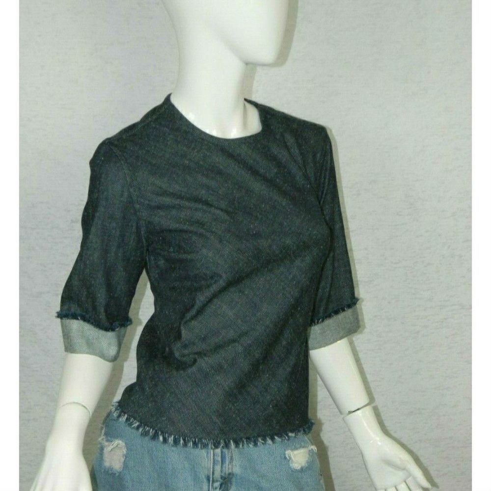 Draper James‎ Blouse Blue Jean Denim Chambray Shirt Size 4
